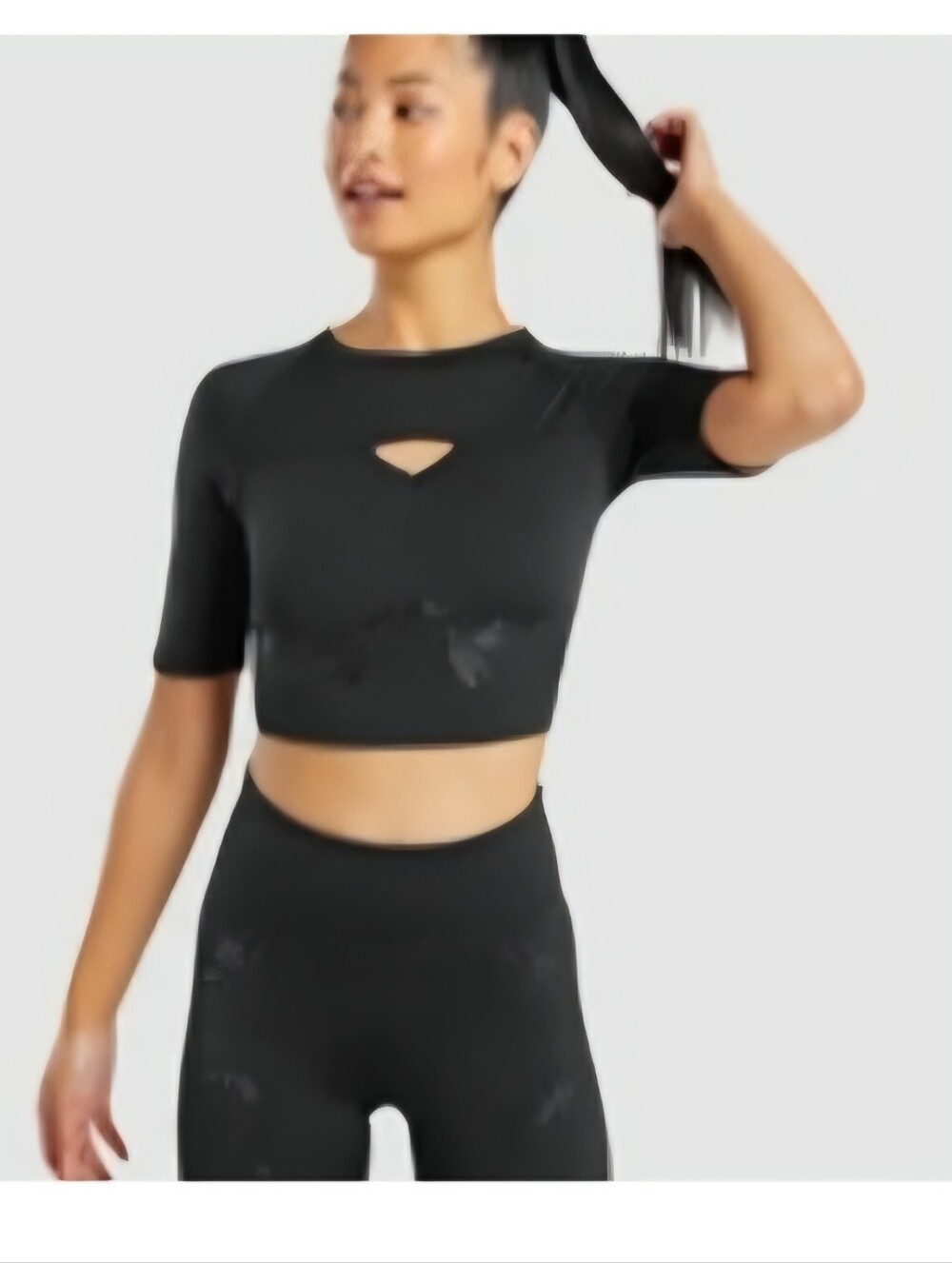 Gymshark Black Cropped Athletic Top